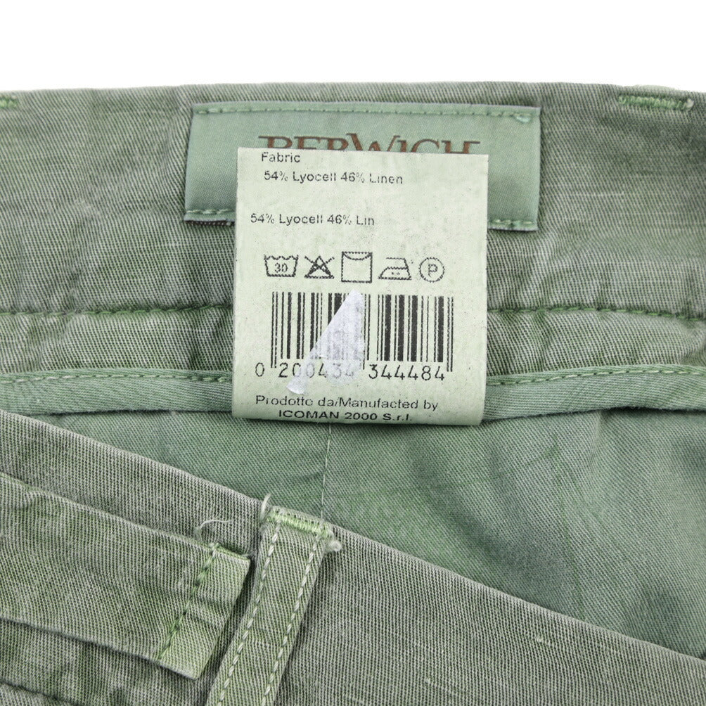 BERWICH “BERMUDA 1P-GD” リヨセル混リネン ワンタックショーツ
