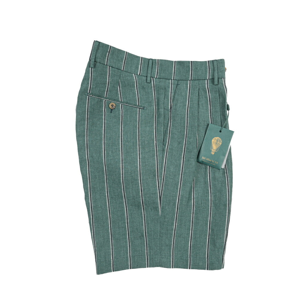 SALE｜BERWICH “BERMUDA 2P” リネン100% ツータックショーツ