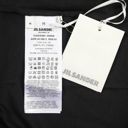 26-27AW JIL SANDER オーガニックコットン100% 半袖ワンポイントロゴ刺繍Tシャツ