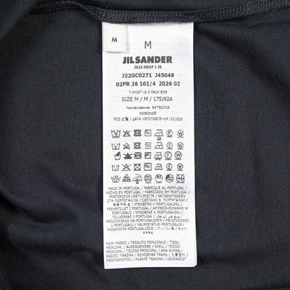 26-27AW JIL SANDER オーガニックコットン100% 長袖3パックTシャツ