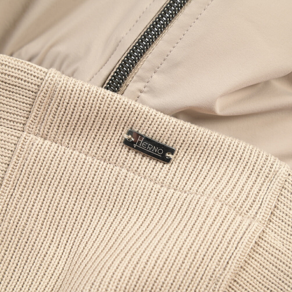 26-27AW HERNO Resort 異素材コンビ 中綿フード付きブルゾン