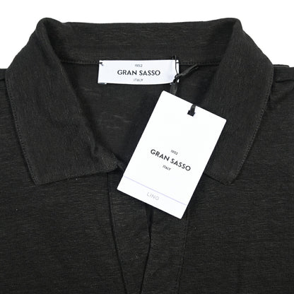 26SS GRAN SASSO リネン100% 半袖ニットスキッパーポロシャツ