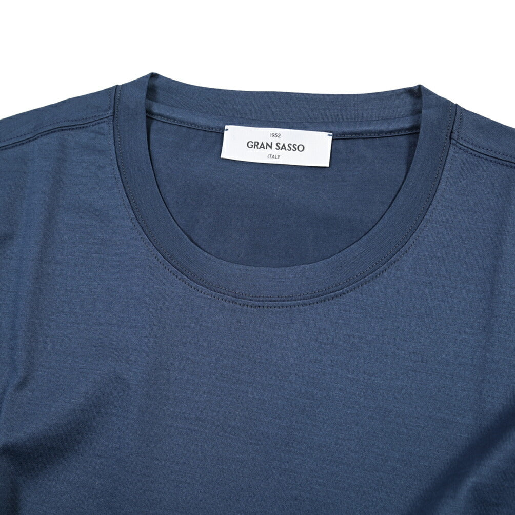 26SS GRAN SASSO マーセライズコットン100% クルーネック半袖Tシャツ / FILO SCOZIA
