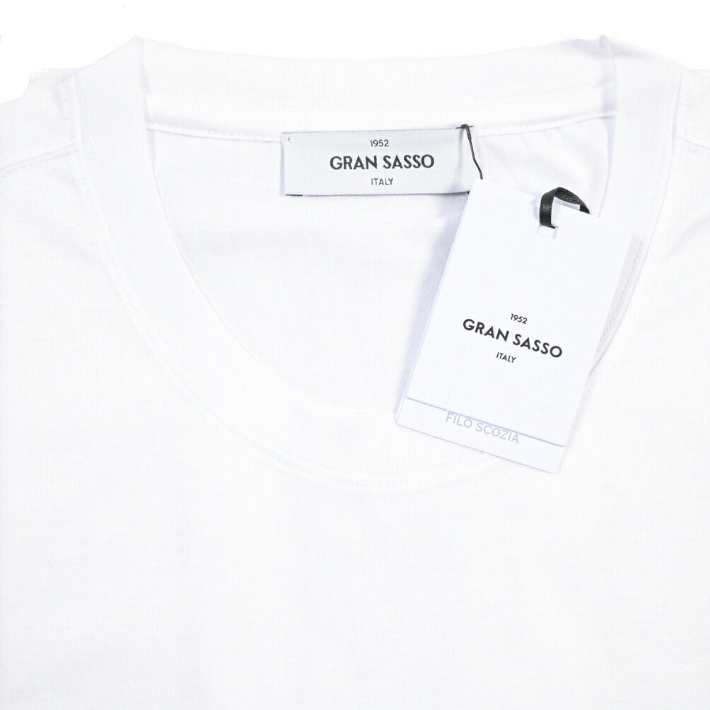 26SS GRAN SASSO マーセライズコットン100% クルーネック半袖Tシャツ / FILO SCOZIA