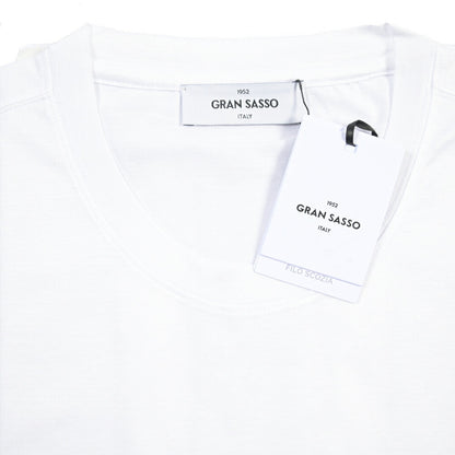26SS GRAN SASSO マーセライズコットン100% クルーネック半袖Tシャツ / FILO SCOZIA