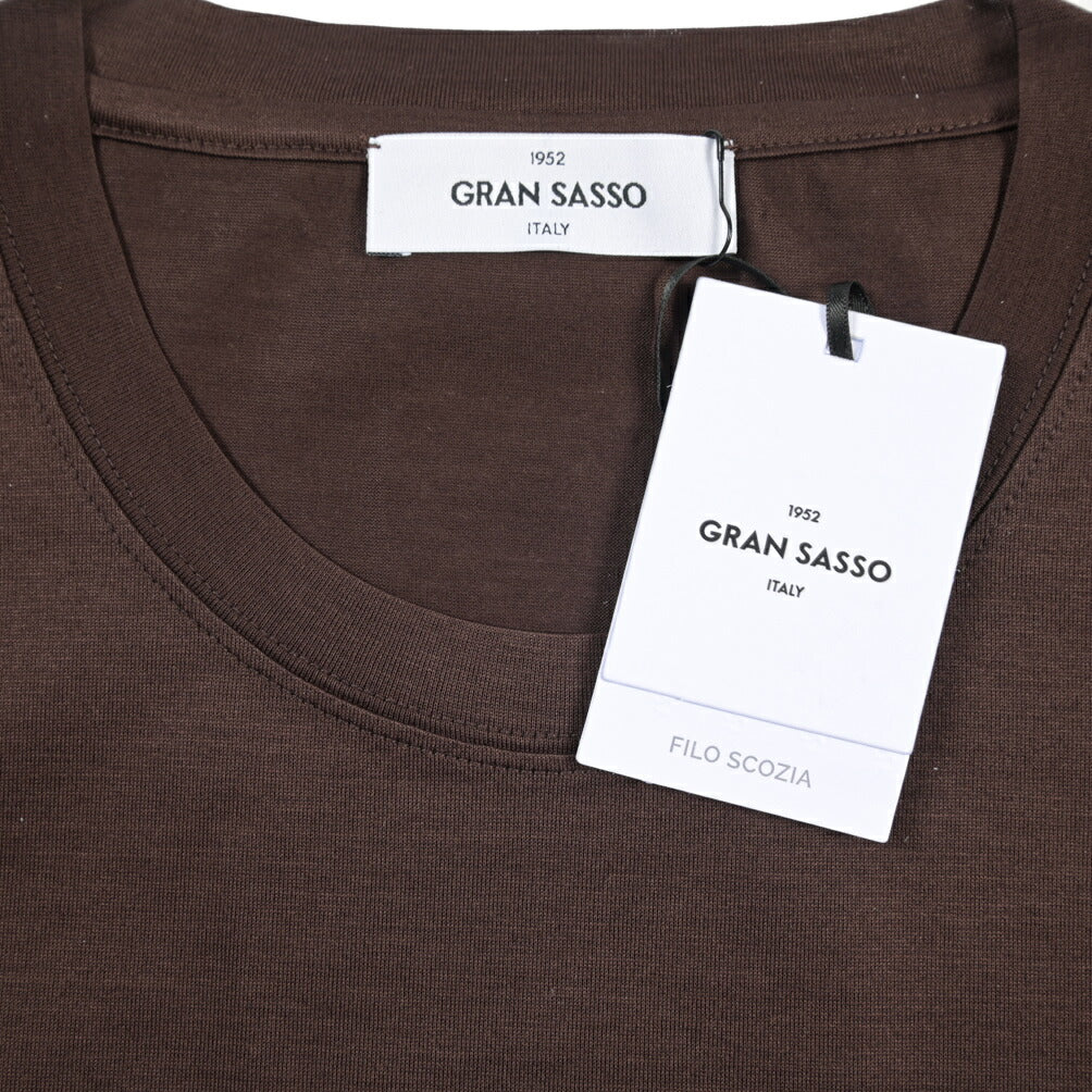 26SS GRAN SASSO マーセライズコットン100% クルーネック半袖Tシャツ / FILO SCOZIA