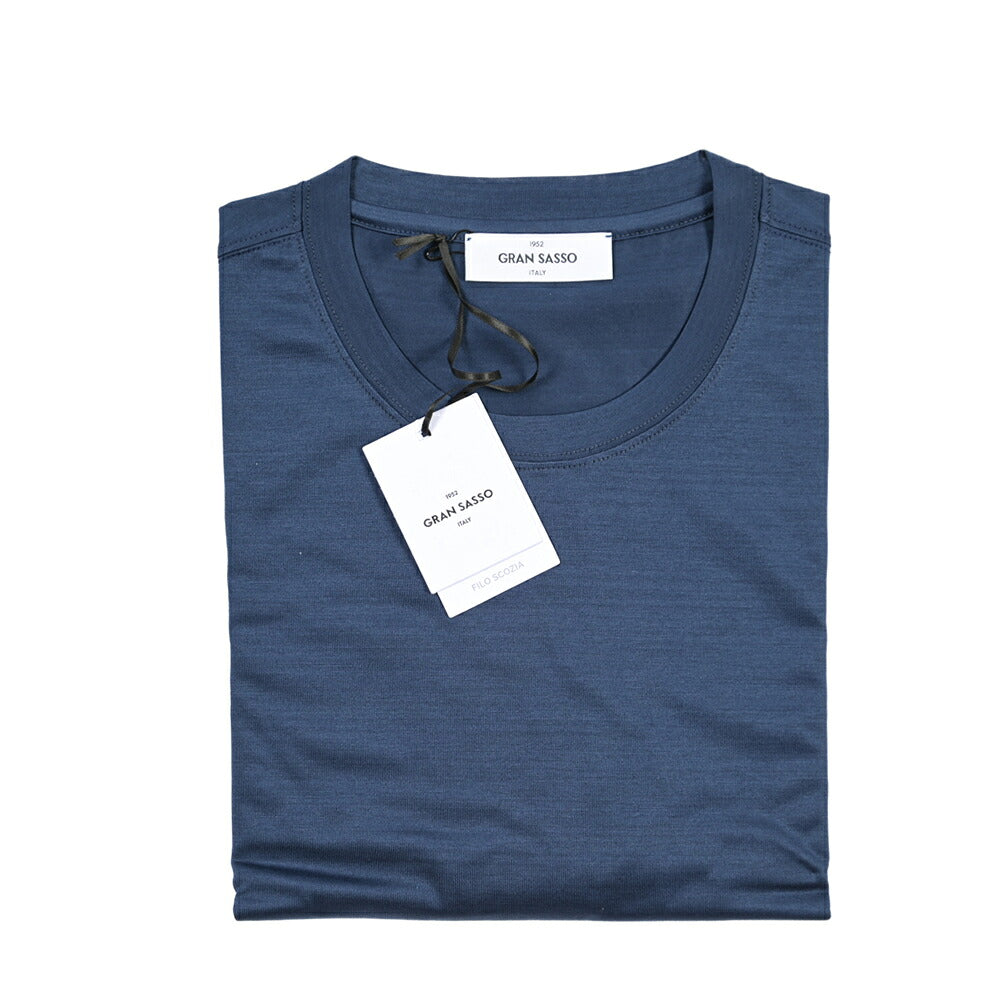 26SS GRAN SASSO マーセライズコットン100% クルーネック半袖Tシャツ / FILO SCOZIA