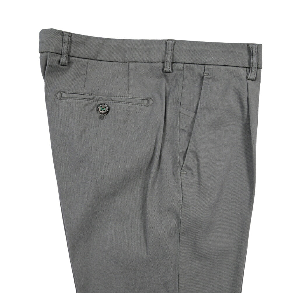 BERWICH “MORELLO 1P-GD” リヨセル混コットン ワンタックパンツ