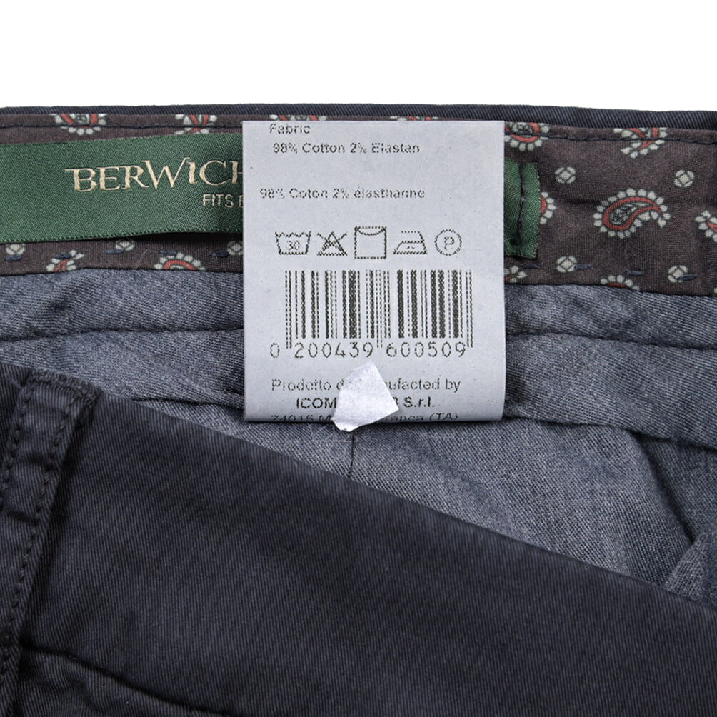 BERWICH “YRETRO-GD” ストレッチコットン ノータックチノパンツ