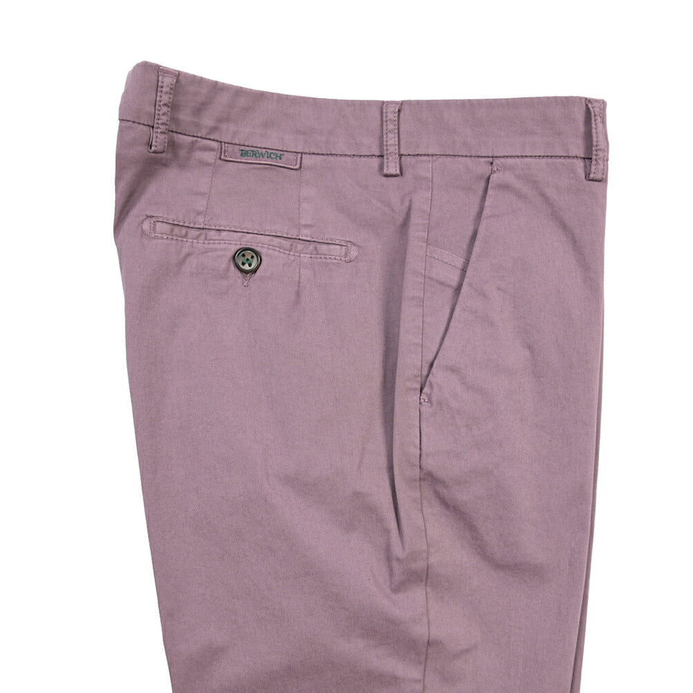 BERWICH “MORELLO-GD” ストレッチコットン ノータックチノパンツ