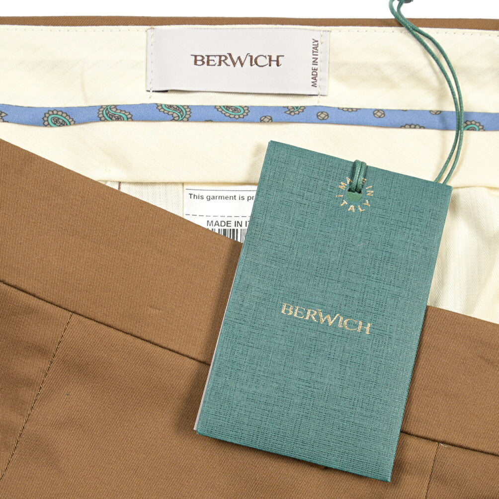 BERWICH “NEGRONI LUX” ストレッチコットン ツータックチノパンツ