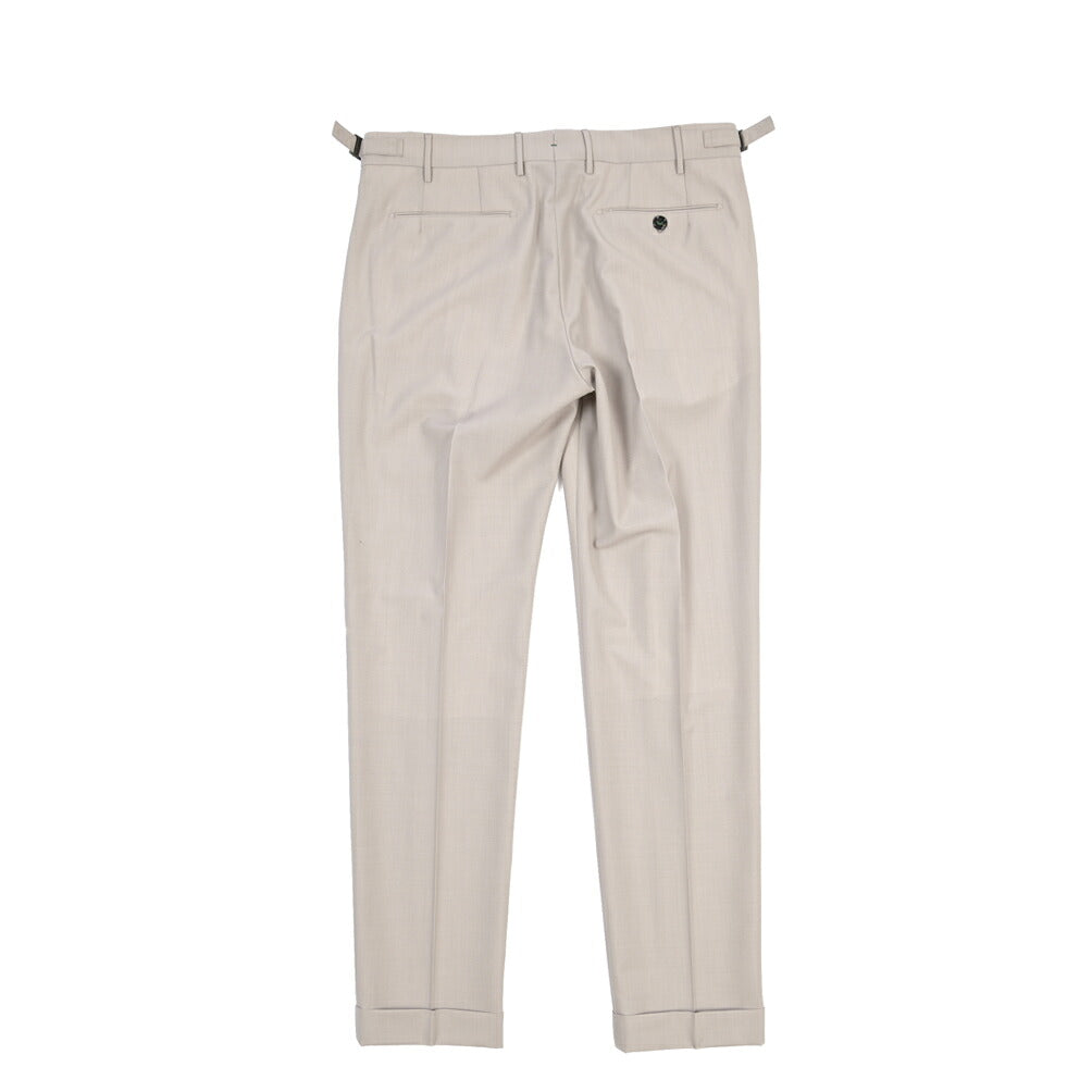 BERWICH “RETRO LONG” ストレッチウール ワンタックスラックス