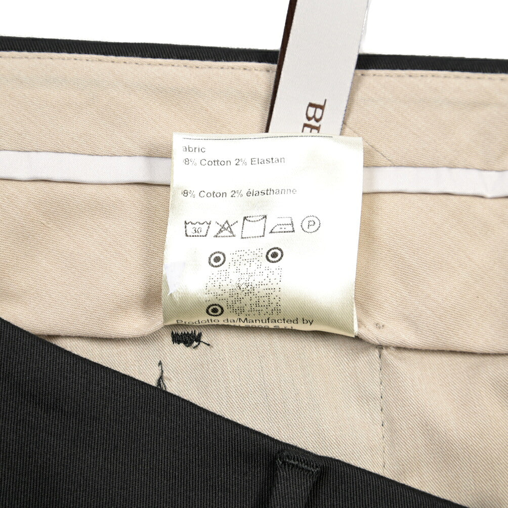 BERWICH “RETRO LONG” ストレッチコットン ワンタックパンツ