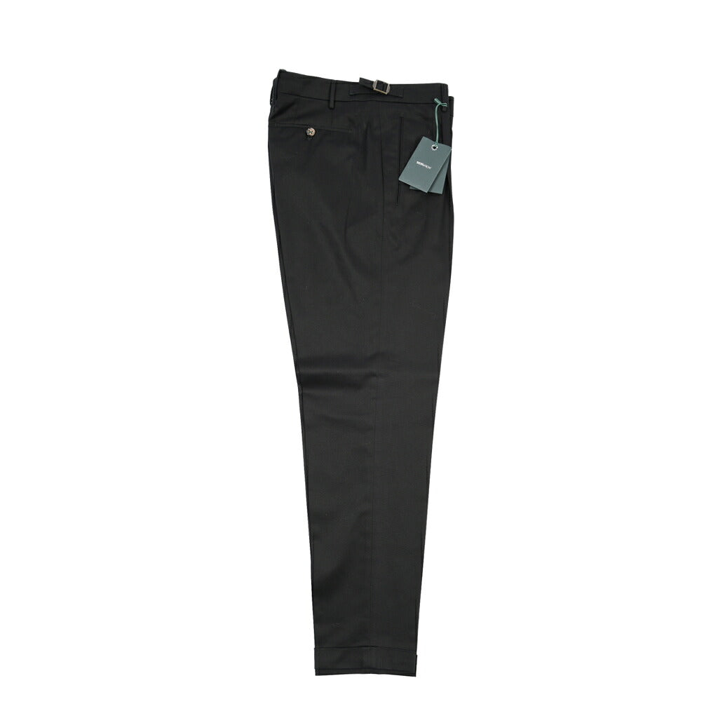 BERWICH “RETRO LONG” ストレッチコットン ワンタックパンツ