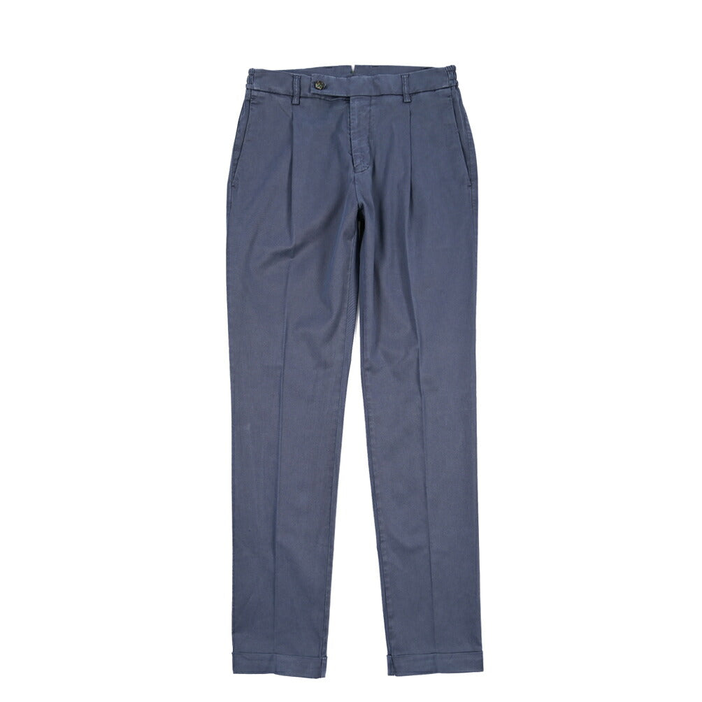 BERWICH “XRETRO LONG-GD” リヨセル混コットン ワンタックパンツ