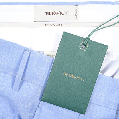 BERWICH “NEGRONI LUX” リネン混ウール ツータックスラックス
