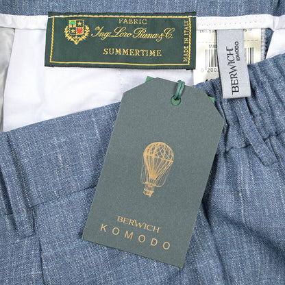 SUMMER SALE｜BERWICH “SPIAGGIA 1P” リネン混ウール ドローコード付きワンタックスラックス / Loro Piana製生地 (SUMMERTIME)