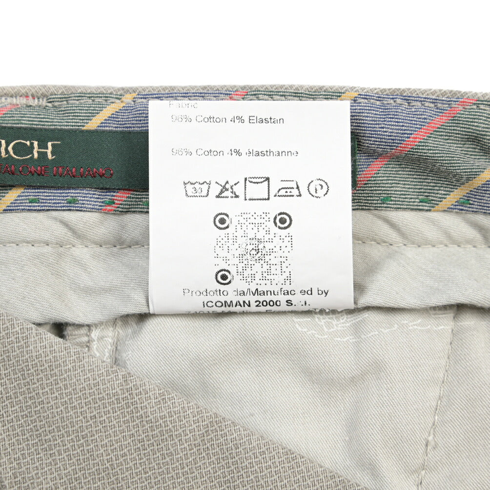 SUMMER SALE｜BERWICH “MORELLO 1P-GD” ストレッチコットン ワンタックチノパンツ