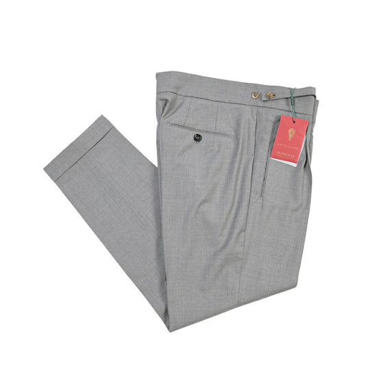 SUMMER SALE｜BERWICH “RETRO GURKHA” ヴァージンウール100% ワンタックベルトレススラックス / Loro Piana製生地 (FAIRWAY)