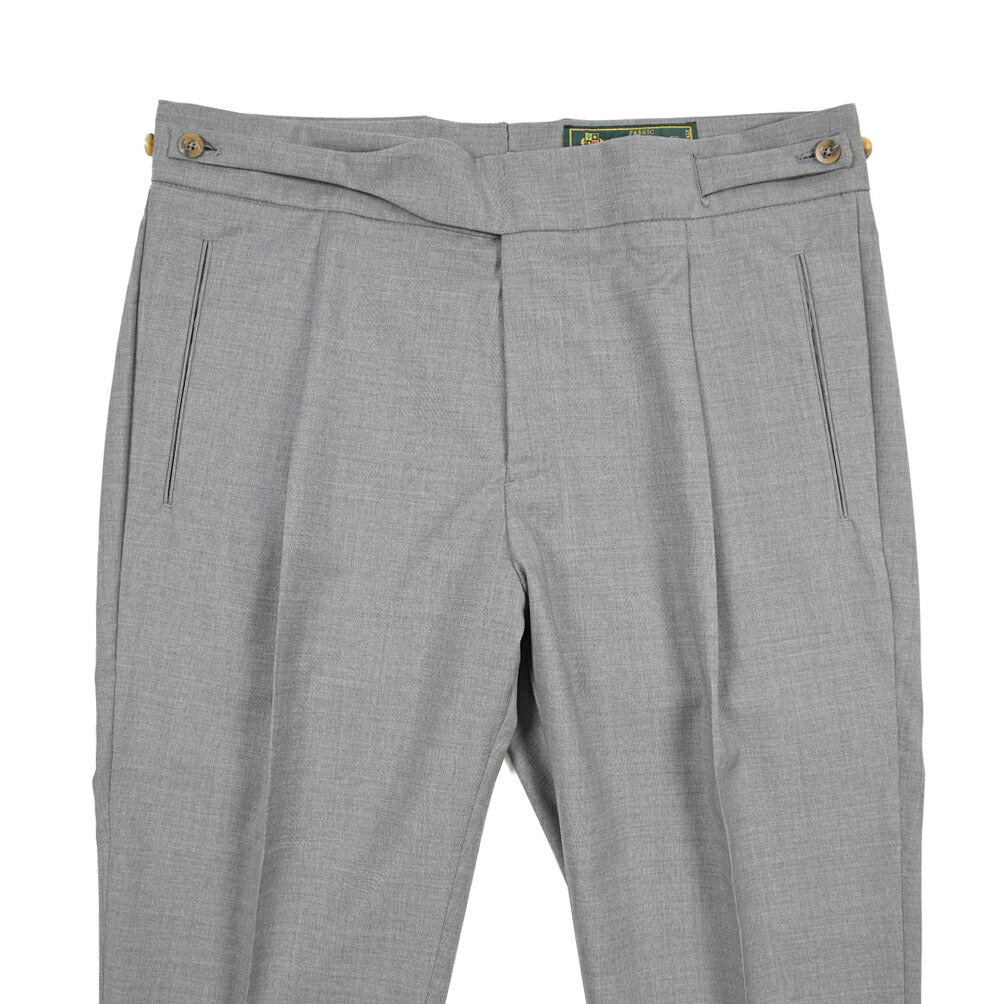 SUMMER SALE｜BERWICH “RETRO GURKHA” ヴァージンウール100% ワンタックベルトレススラックス / Loro Piana製生地 (FAIRWAY)