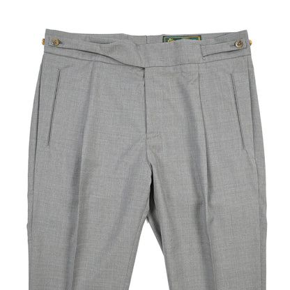 SUMMER SALE｜BERWICH “RETRO GURKHA” ヴァージンウール100% ワンタックベルトレススラックス / Loro Piana製生地 (FAIRWAY)