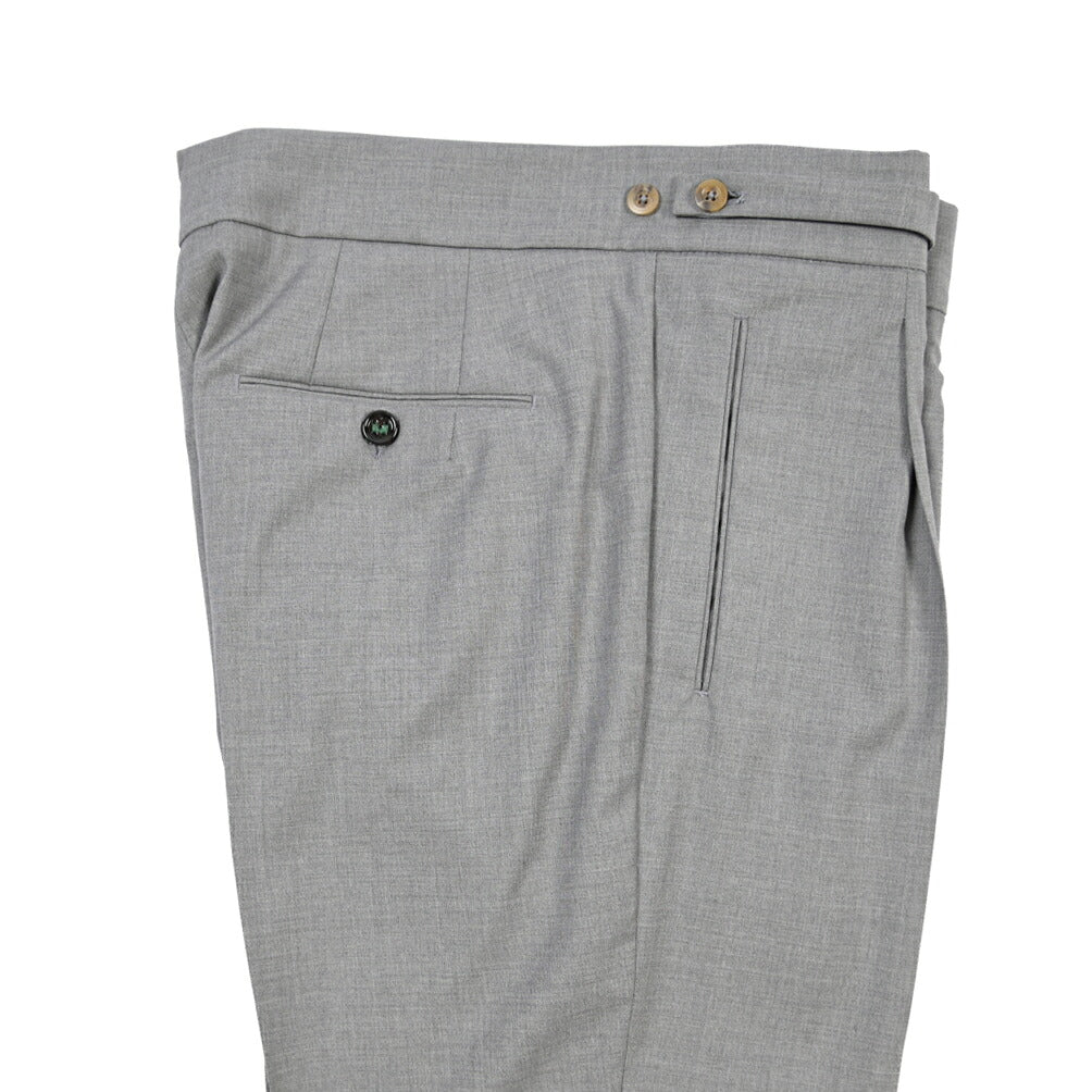 SUMMER SALE｜BERWICH “RETRO GURKHA” ヴァージンウール100% ワンタックベルトレススラックス / Loro Piana製生地 (FAIRWAY)