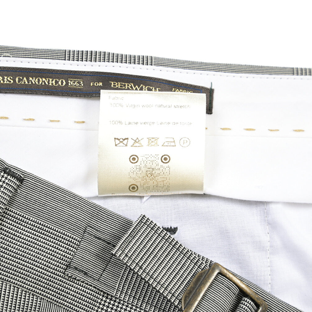 SUMMER SALE｜BERWICH “RETRO 1P” ウール100% ワンタックスラックス / CANONICO製生地