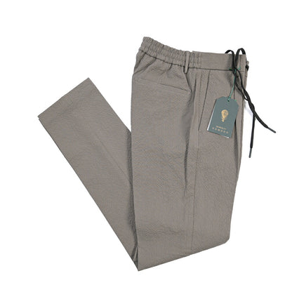 SUMMER SALE｜BERWICH “SPIAGGIA 1P” ストレッチコットン ドローコード付きシアサッカーパンツ