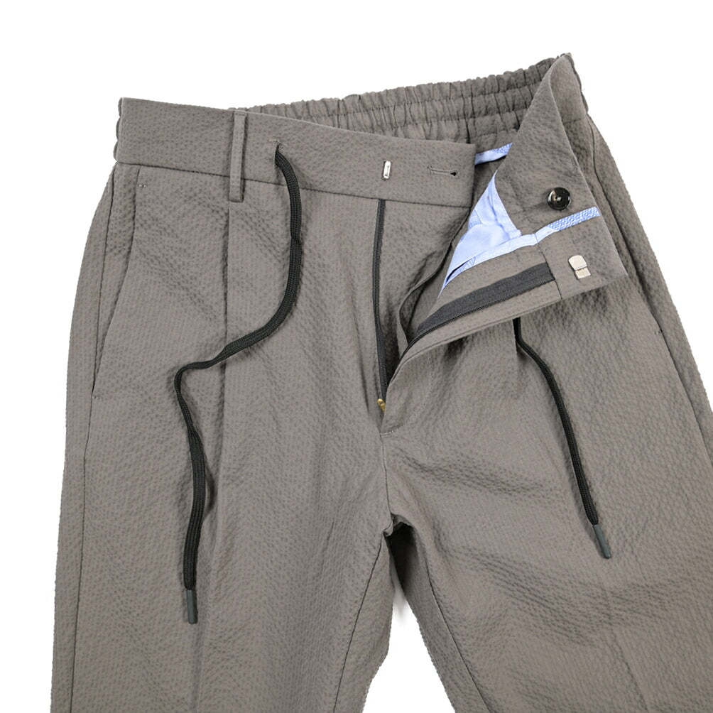 SUMMER SALE｜BERWICH “SPIAGGIA 1P” ストレッチコットン ドローコード付きシアサッカーパンツ