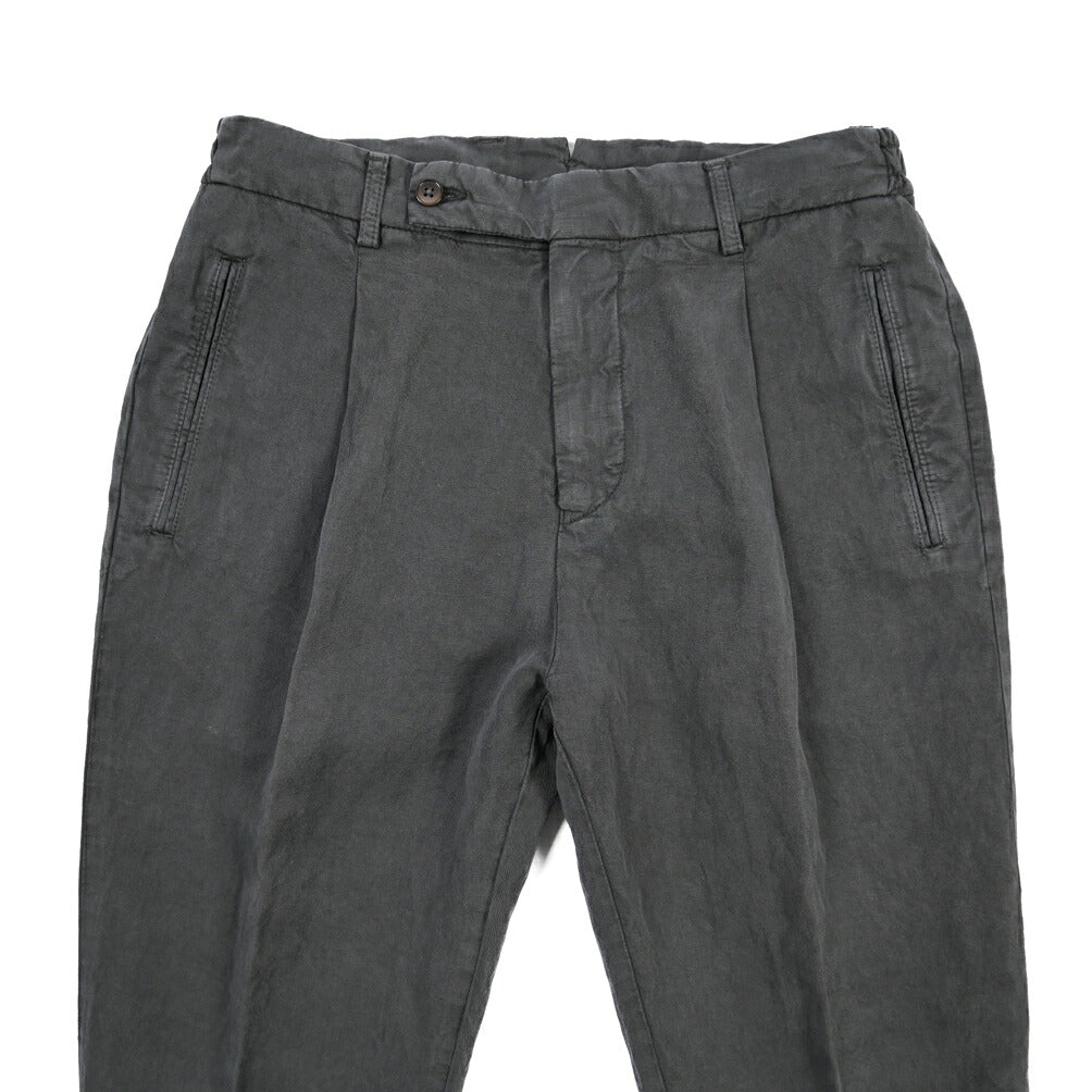 SUMMER SALE｜BERWICH “RETRO ELAX-GD” リヨセル混リネン ワンタックスラックス