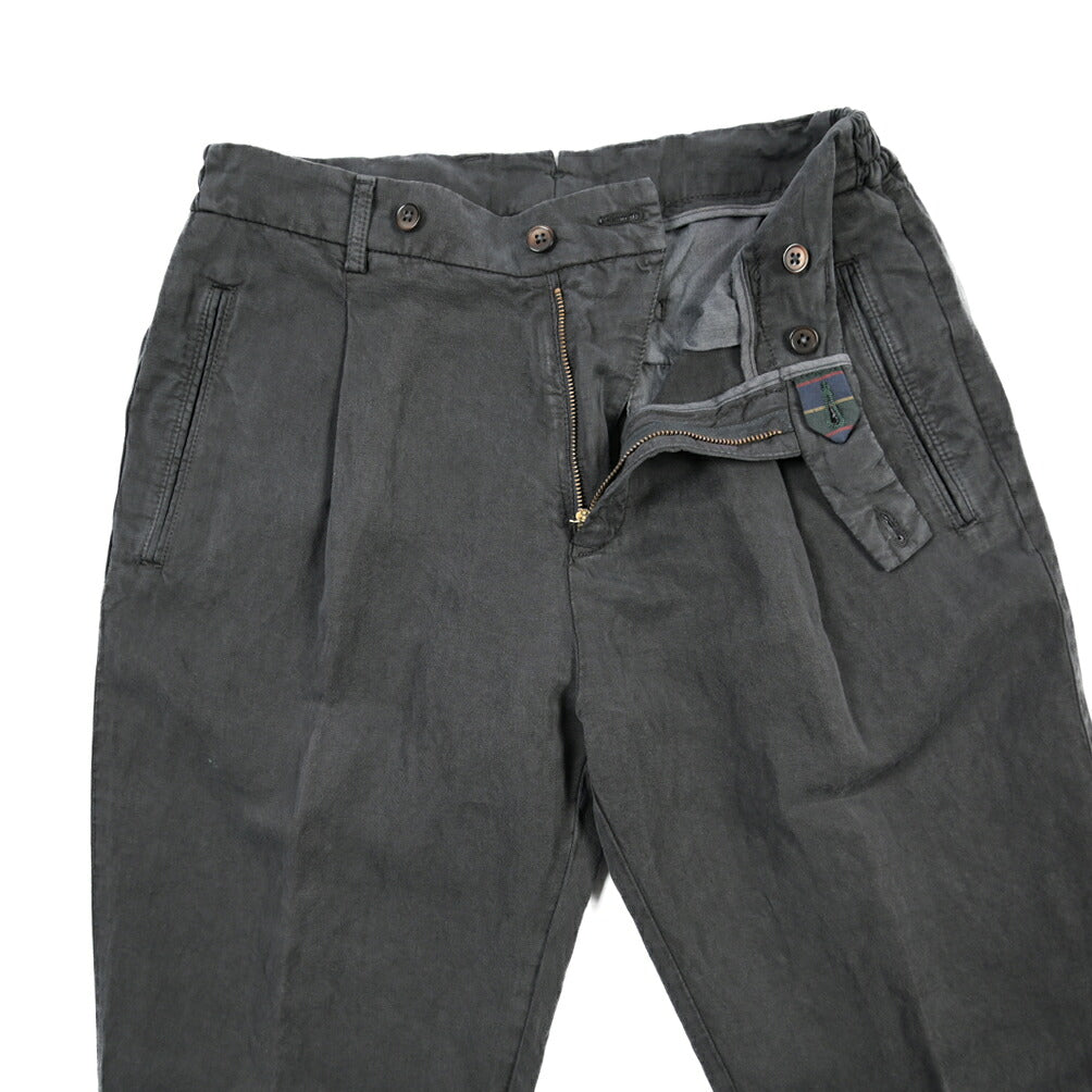 SUMMER SALE｜BERWICH “RETRO ELAX-GD” リヨセル混リネン ワンタックスラックス