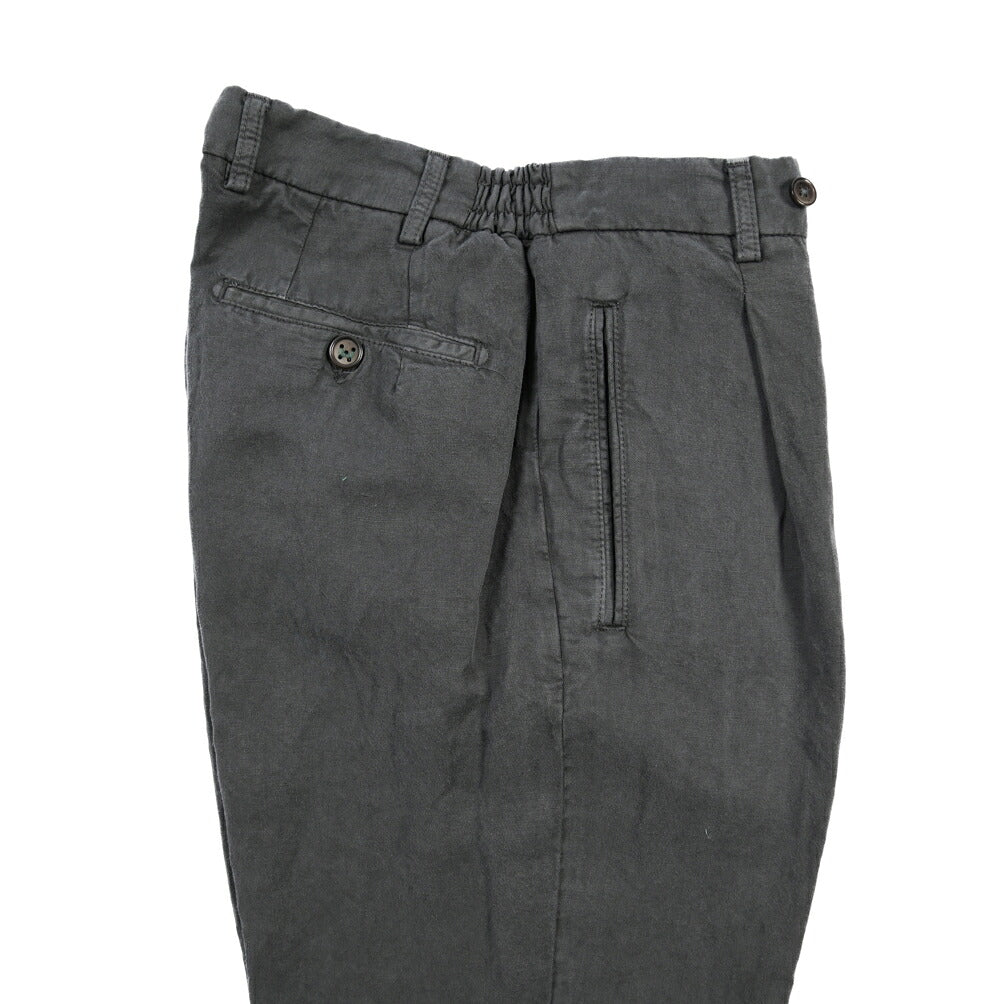 SUMMER SALE｜BERWICH “RETRO ELAX-GD” リヨセル混リネン ワンタックスラックス