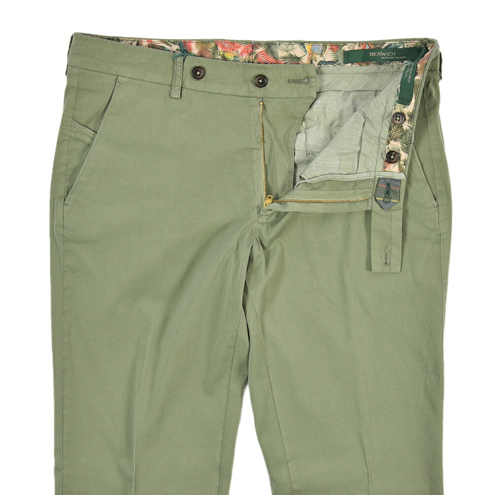 BERWICH “MORELLO-GD” シルク混コットン ノータックスラックス