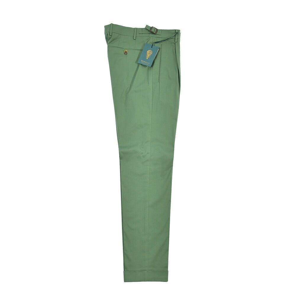 BERWICH “RETRO LONG” ストレッチコットン ワンタックパンツ