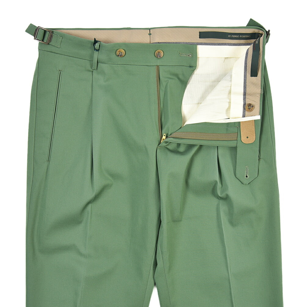 BERWICH “RETRO LONG” ストレッチコットン ワンタックパンツ