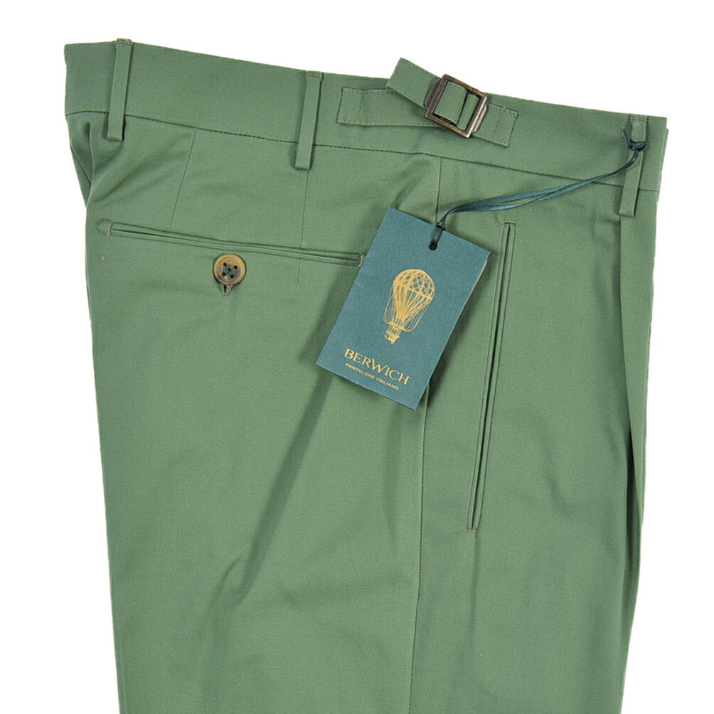 BERWICH “RETRO LONG” ストレッチコットン ワンタックパンツ