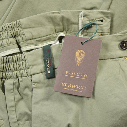 BERWICH “MORELLO ELAX-GD” ストレッチコットン ノータックチノパンツ