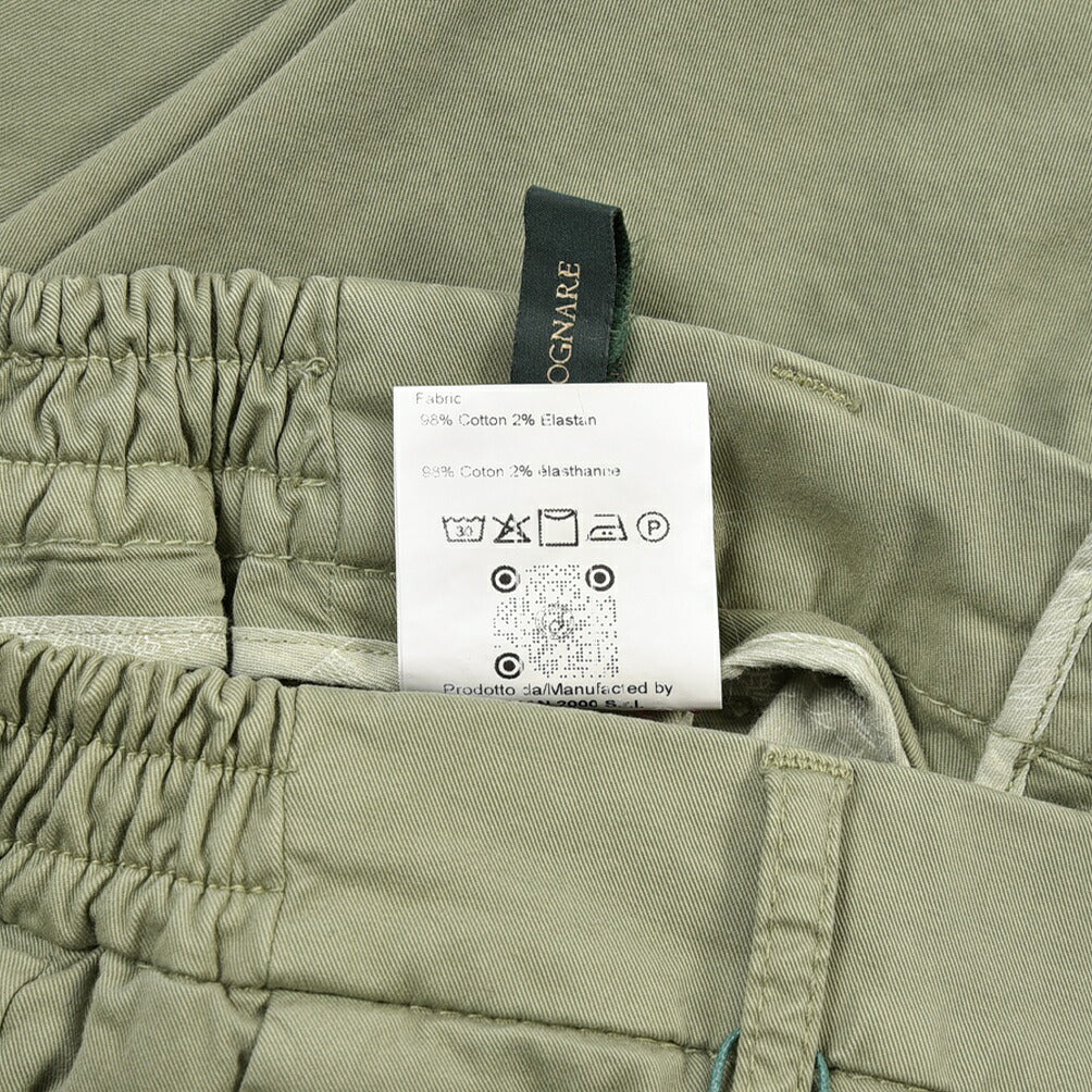 BERWICH “MORELLO ELAX-GD” ストレッチコットン ノータックチノパンツ