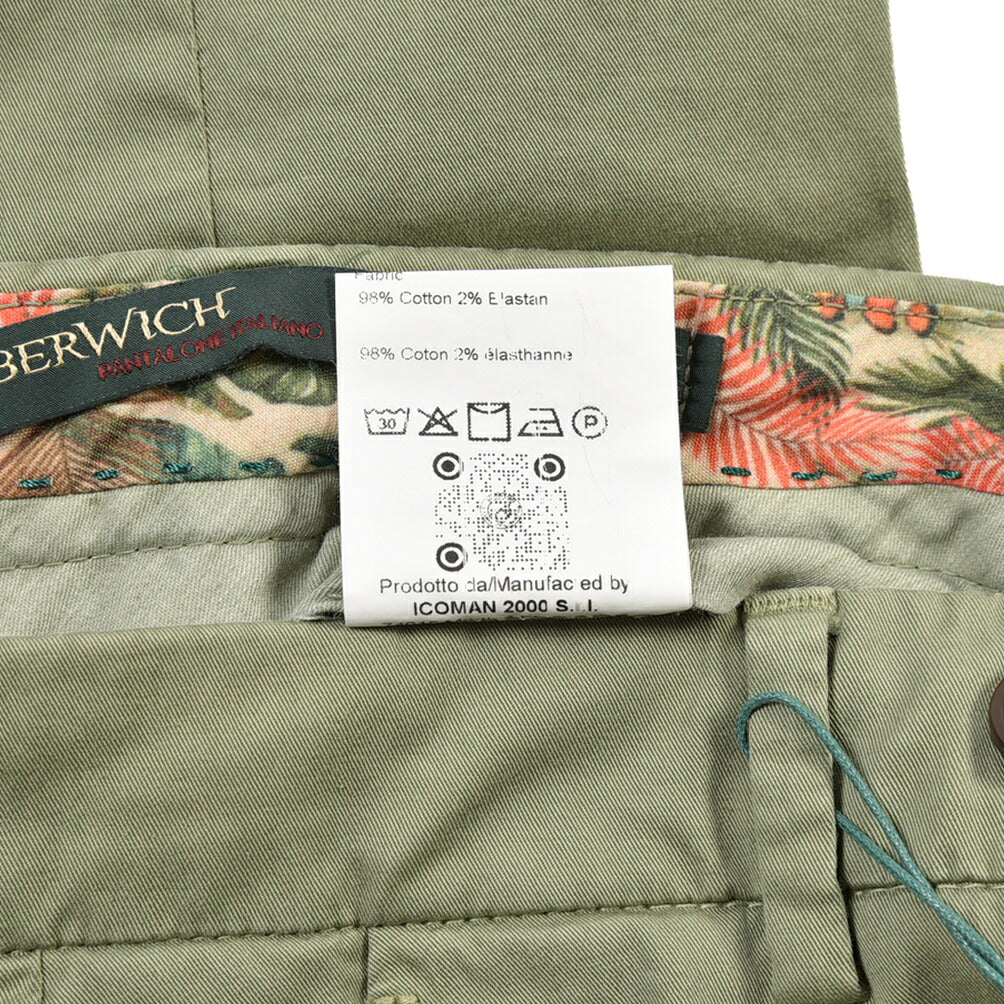 BERWICH “MORELLO-GD” ストレッチコットン ノータックチノパンツ
