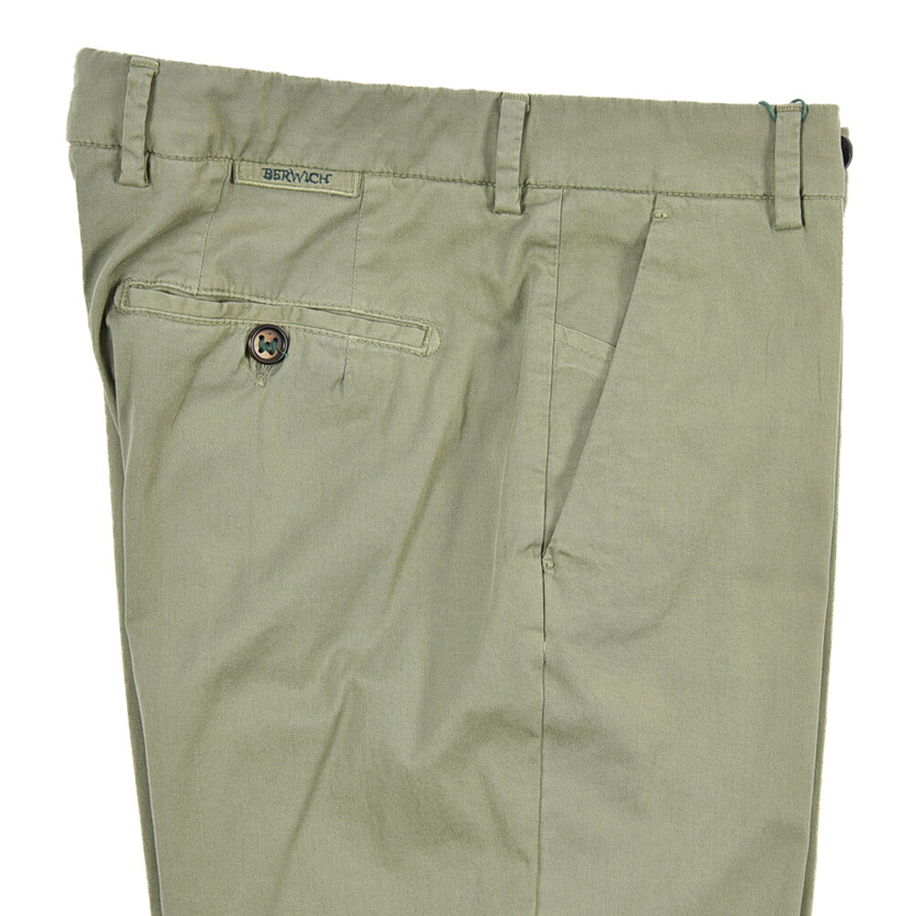 BERWICH “MORELLO-GD” ストレッチコットン ノータックチノパンツ