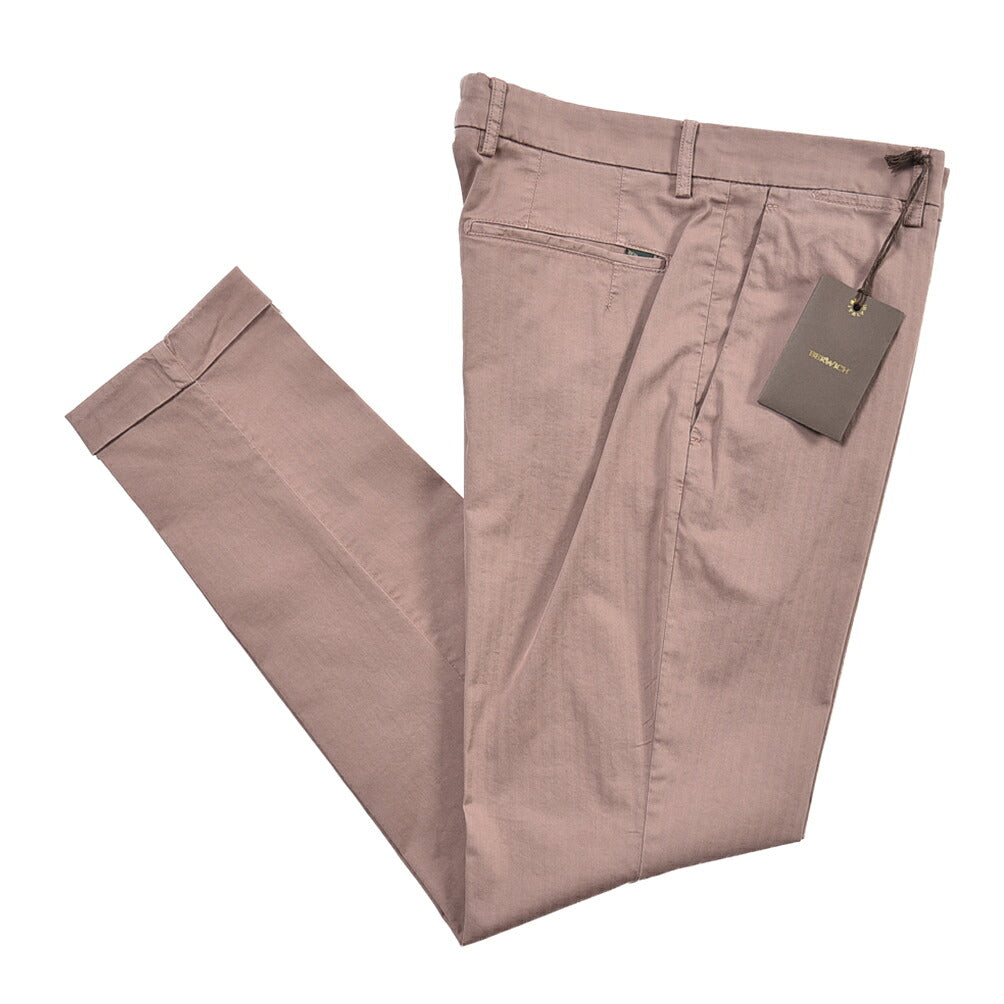 BERWICH “YRETRO-GD” ストレッチコットン ノータックチノパンツ