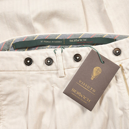 BERWICH “BARBER LONG-GD” ストレッチコットン ツータックチノパンツ