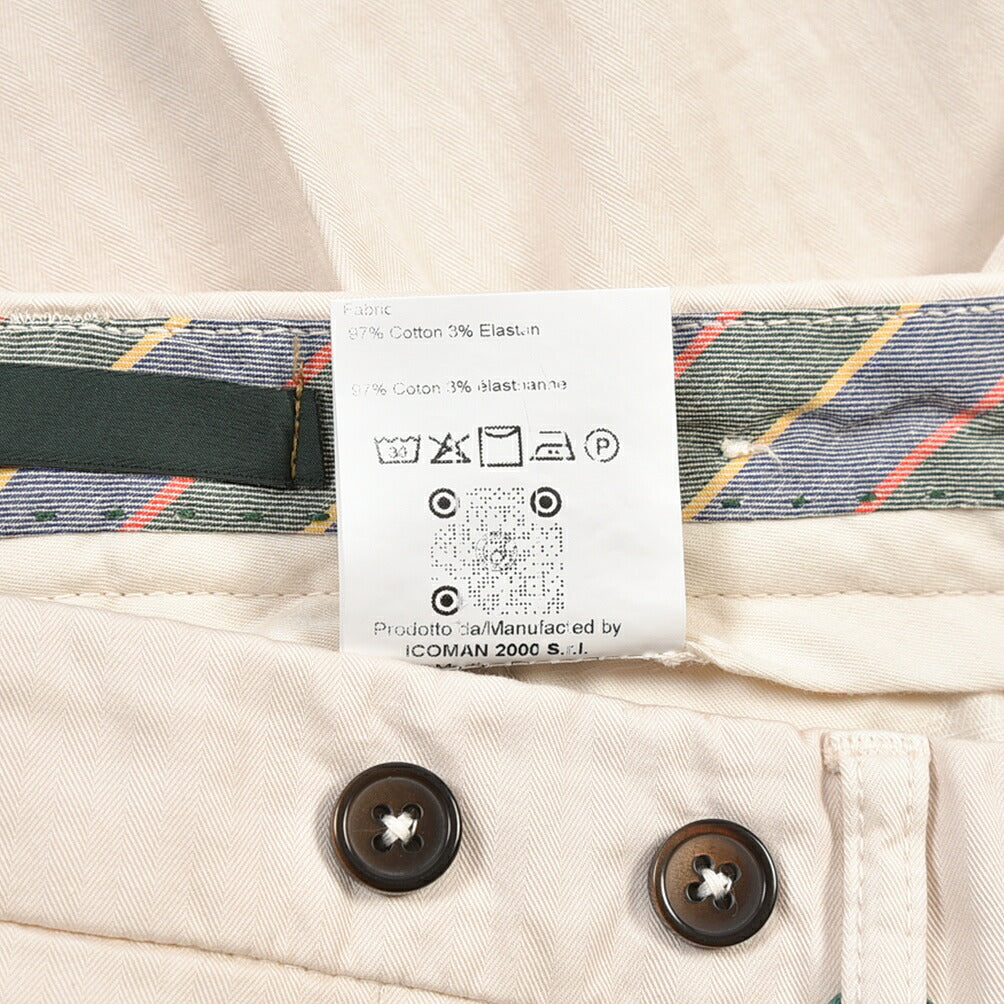 BERWICH “BARBER LONG-GD” ストレッチコットン ツータックチノパンツ