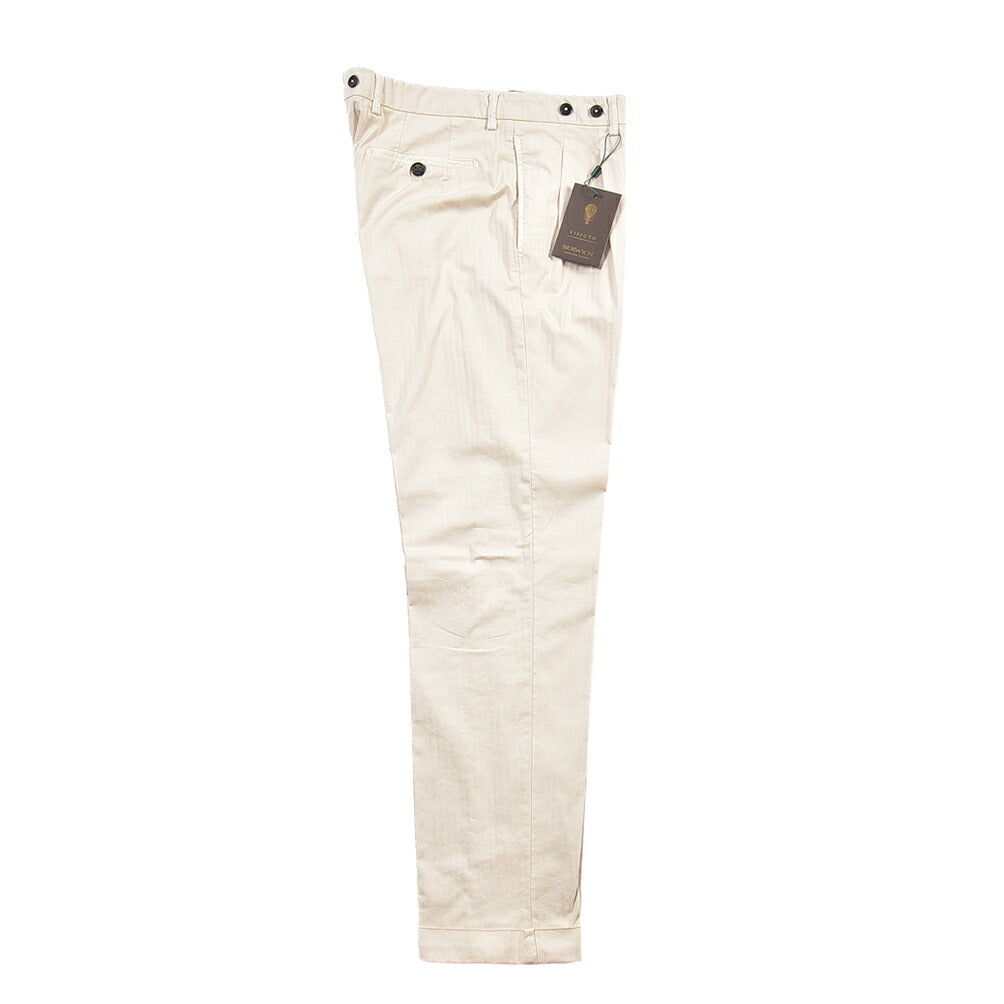 BERWICH “BARBER LONG-GD” ストレッチコットン ツータックチノパンツ