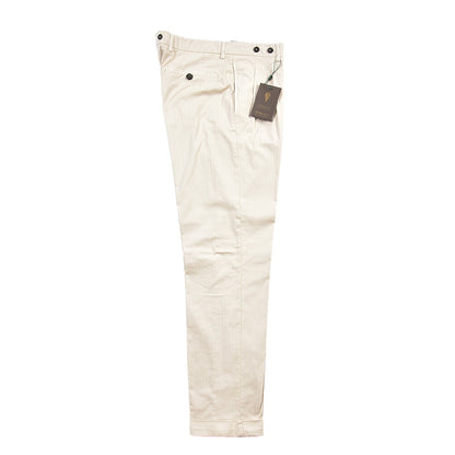 BERWICH “BARBER LONG-GD” ストレッチコットン ツータックチノパンツ