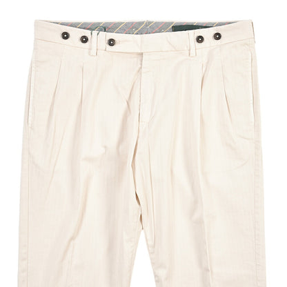 BERWICH “BARBER LONG-GD” ストレッチコットン ツータックチノパンツ