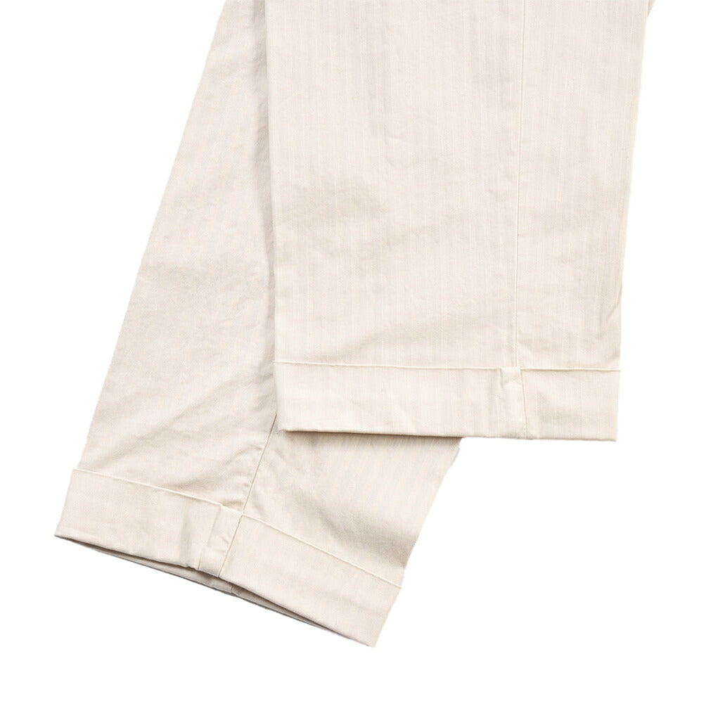 BERWICH “BARBER LONG-GD” ストレッチコットン ツータックチノパンツ