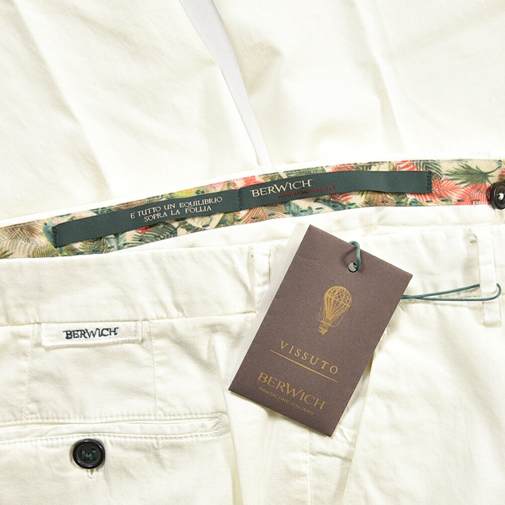 BERWICH “MORELLO-GD” ストレッチコットン ノータックチノパンツ