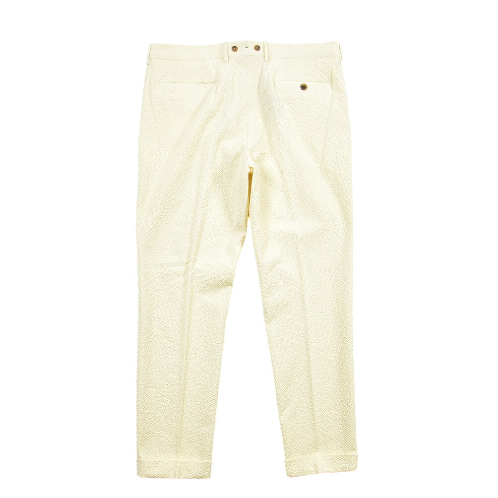 BERWICH “BARBER LONG” ストレッチコットン シアサッカー ツータックパンツ