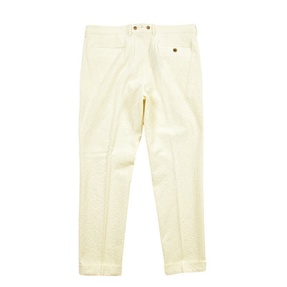 BERWICH “BARBER LONG” ストレッチコットン シアサッカー ツータックパンツ